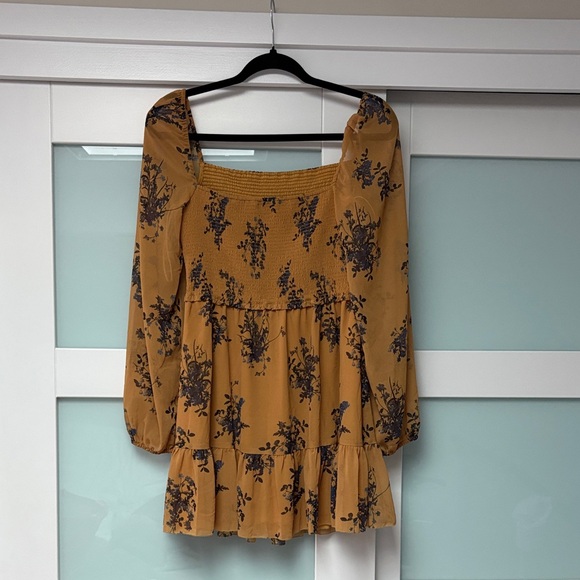 Wilfred Mustard Floral Mini Dress - Picture 3 of 3